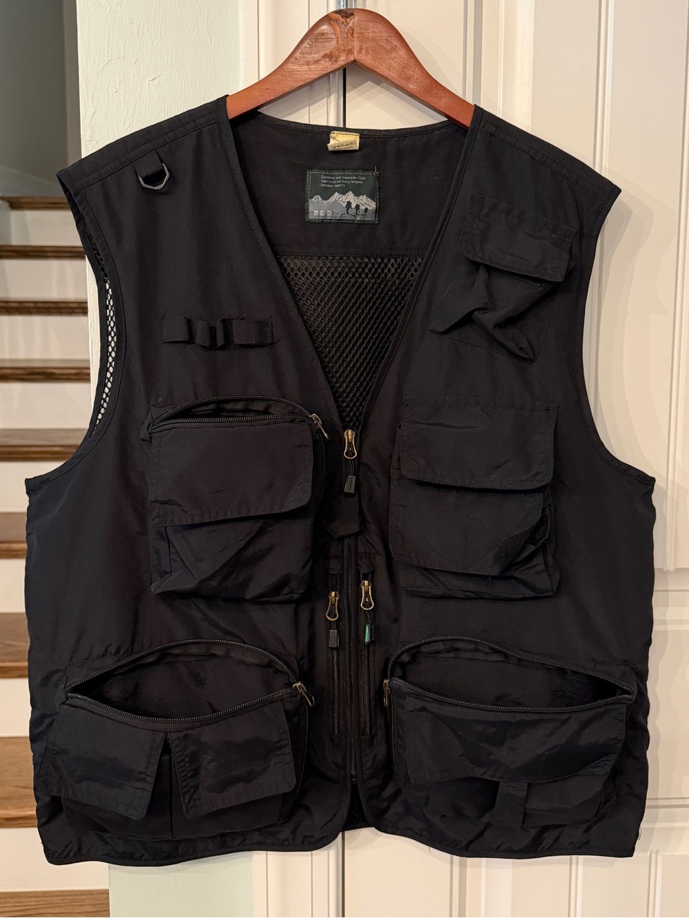 Men’s XL Utility Fishing Vest Black Multi Pocket Hiking Photography Travel Vest - Picture 6 of 9